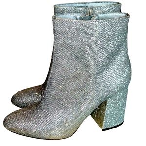 Madden Girl Silver Sparkle Boots